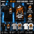 BUILT2CONQUER not-lazy T-shirt consistent black grey white front back layout