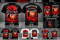 Armistice Day T-shirt front and back, black white grey; print sizes illustrative