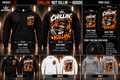 Chillin Not Killin hoodie front and back black white grey